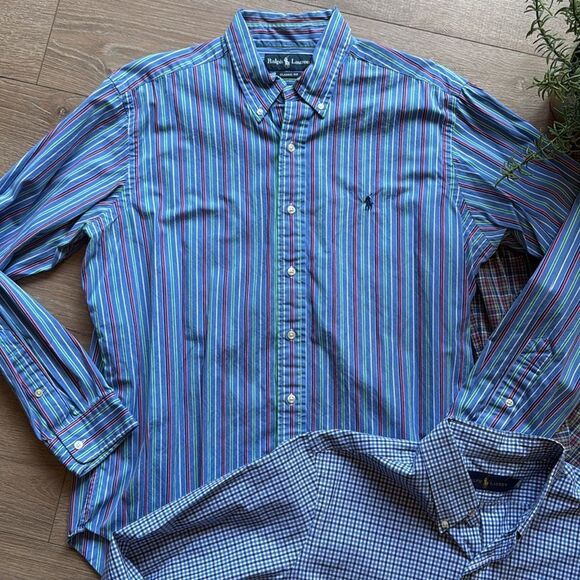 ((3 PIECE)) MENS POLO RALPH LAUREN BUTTON DOWN SHIRTS SIZE LARGE EEEUC - Picture 4 of 8